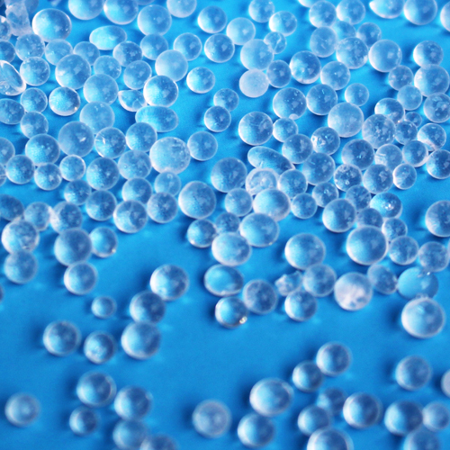 Transparent silica gel particles